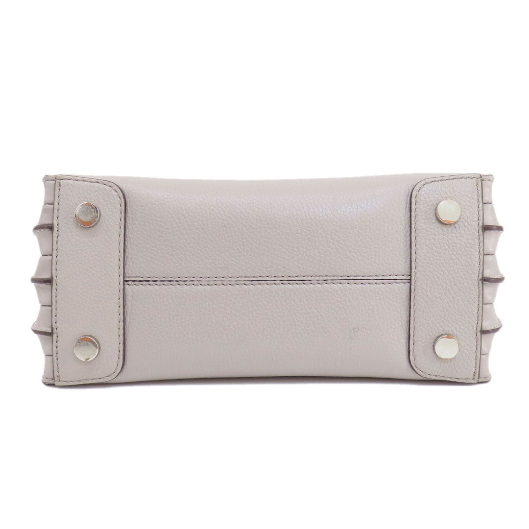MICHAEL KORS Handbag leather gray logoMetal 2WAY Women Used Authentic