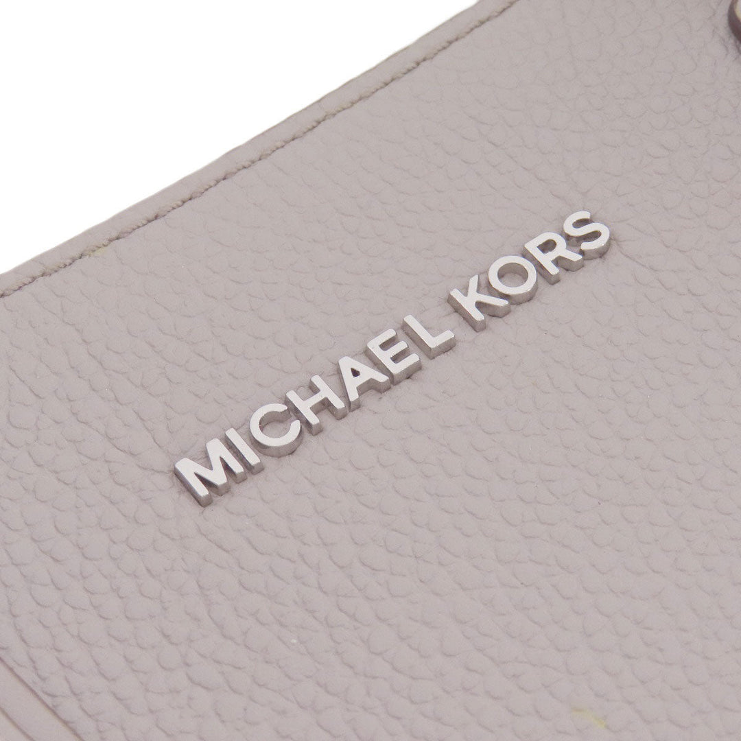 MICHAEL KORS Handbag leather gray logoMetal 2WAY Women Used Authentic
