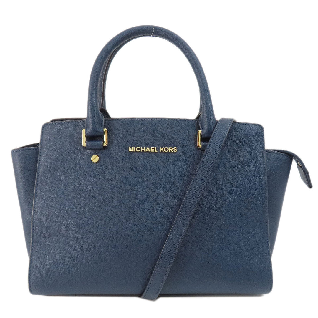 MICHAEL KORS Handbag PVC Navy 2WAY Women Used Authentic