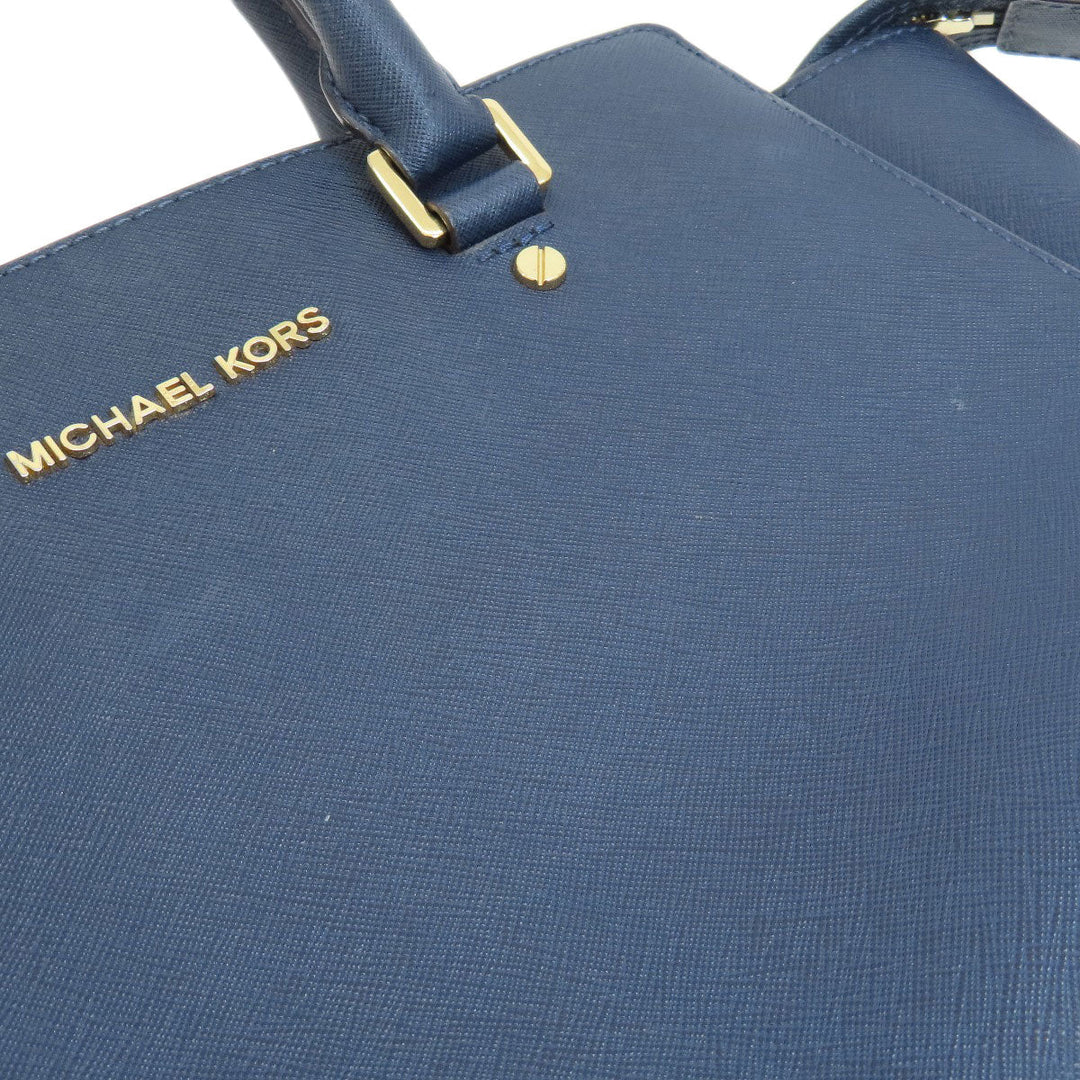 MICHAEL KORS Handbag PVC Navy 2WAY Women Used Authentic