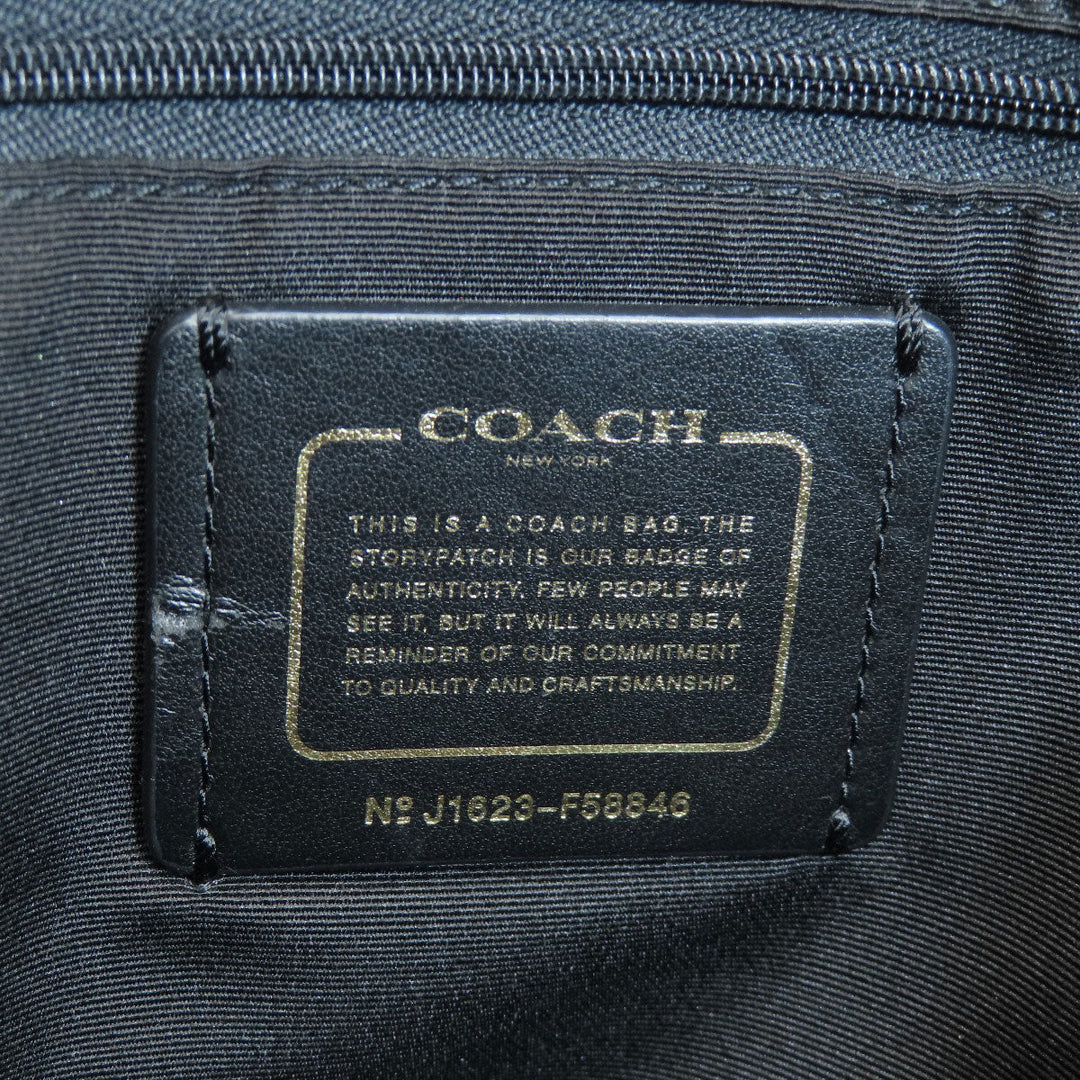 COACH Tote Bag F58846 leather black logo Women Used Authentic