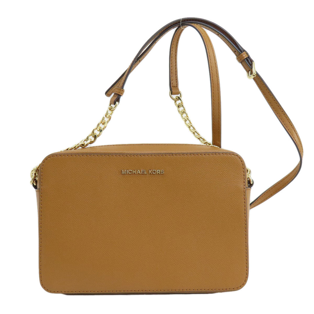 MICHAEL KORS Shoulder Bag leather Ocher logo Women Used Authentic