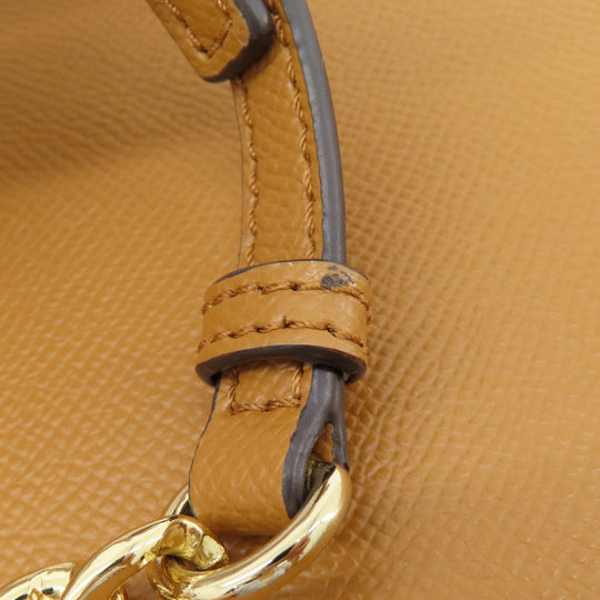 MICHAEL KORS Shoulder Bag leather Ocher logo Women Used Authentic