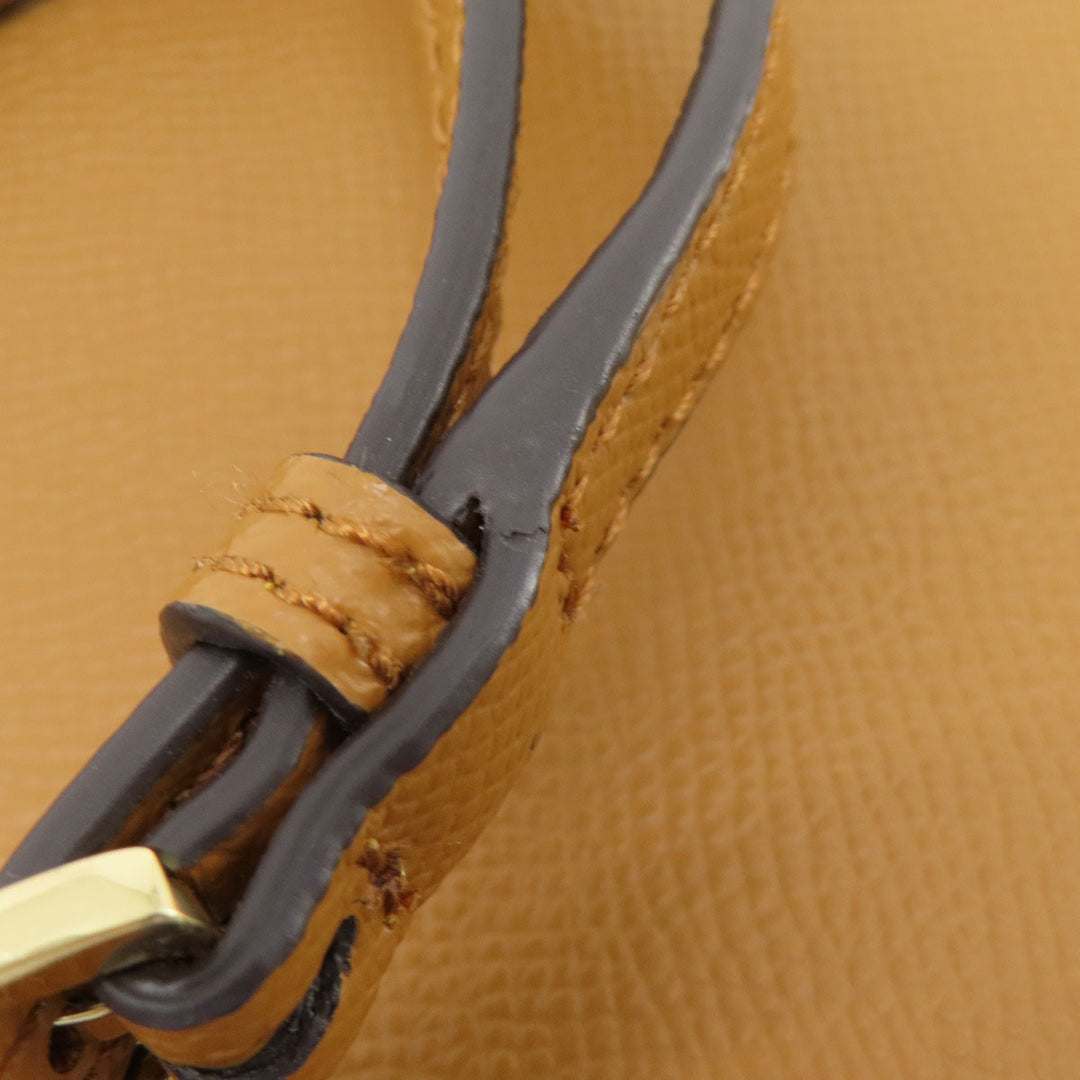 MICHAEL KORS Shoulder Bag leather Ocher logo Women Used Authentic