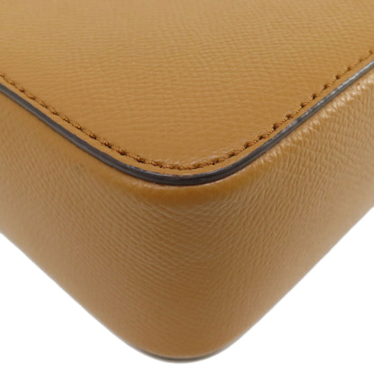 MICHAEL KORS Shoulder Bag leather Ocher logo Women Used Authentic