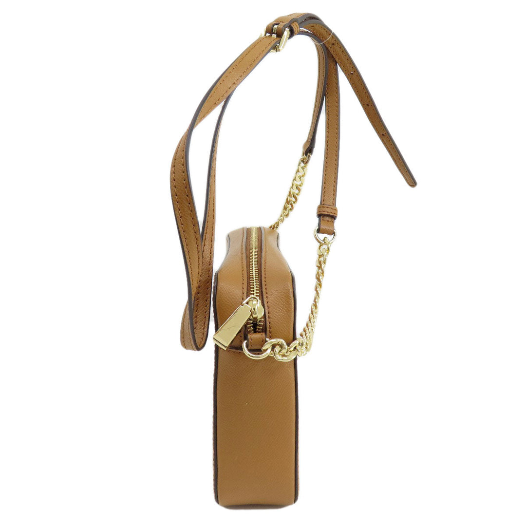 MICHAEL KORS Shoulder Bag leather Ocher logo Women Used Authentic