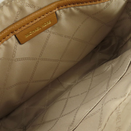 MICHAEL KORS Shoulder Bag leather Ocher logo Women Used Authentic