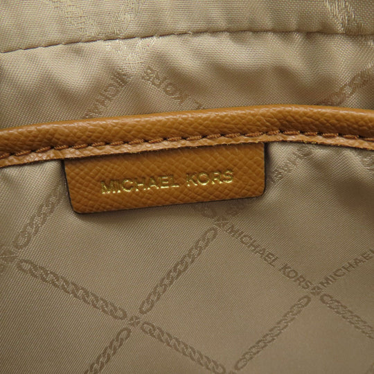 MICHAEL KORS Shoulder Bag leather Ocher logo Women Used Authentic