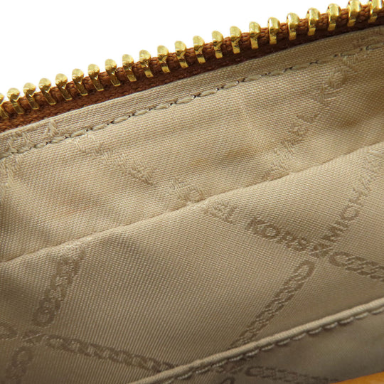 MICHAEL KORS Shoulder Bag leather Ocher logo Women Used Authentic