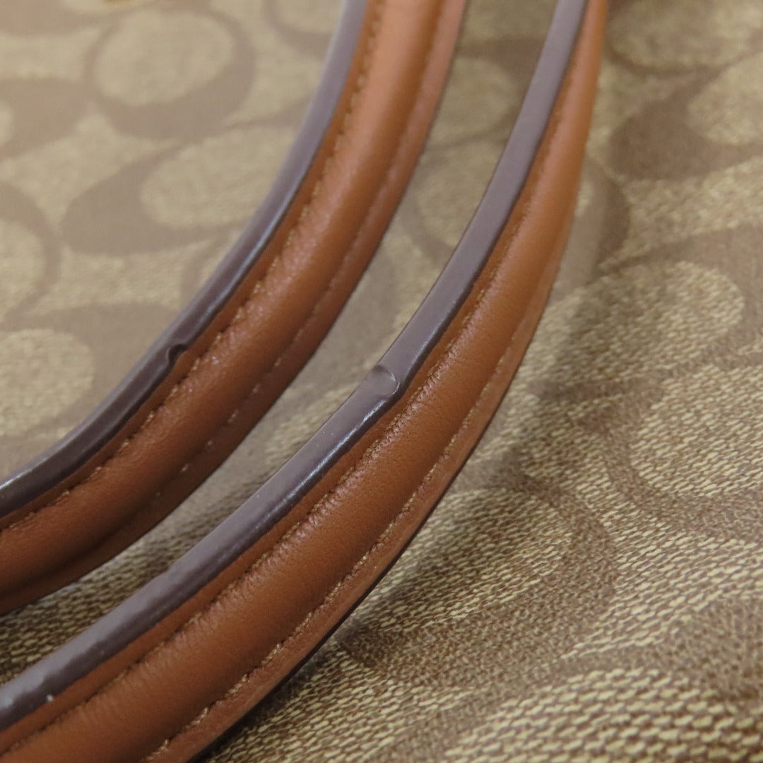 COACH Handbag F58291 PVC Brown Signature 2WAY