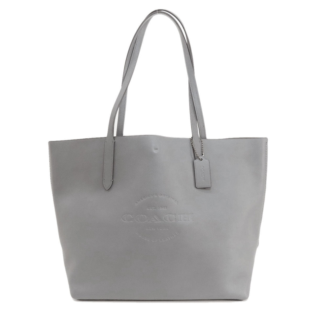 COACH Tote Bag F59403 leather gray logo