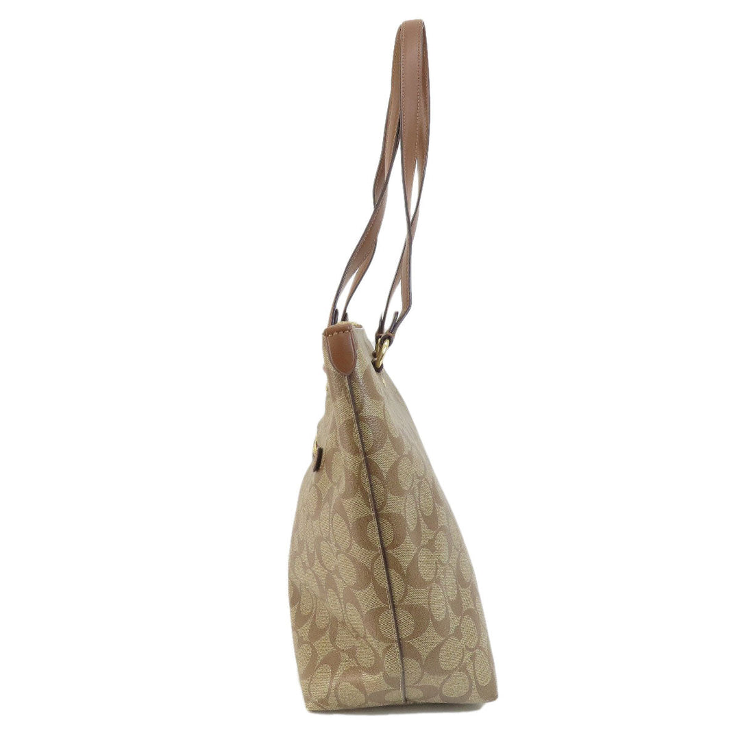 COACH Tote Bag F79609 PVC Brown Signature