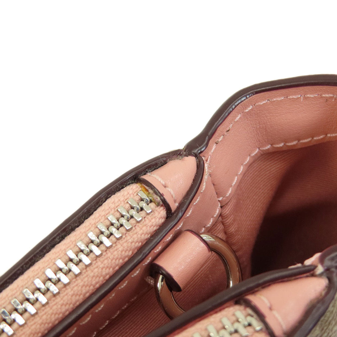 COACH Handbag F67027 PVC Brown Signature 2WAY Women Used Authentic