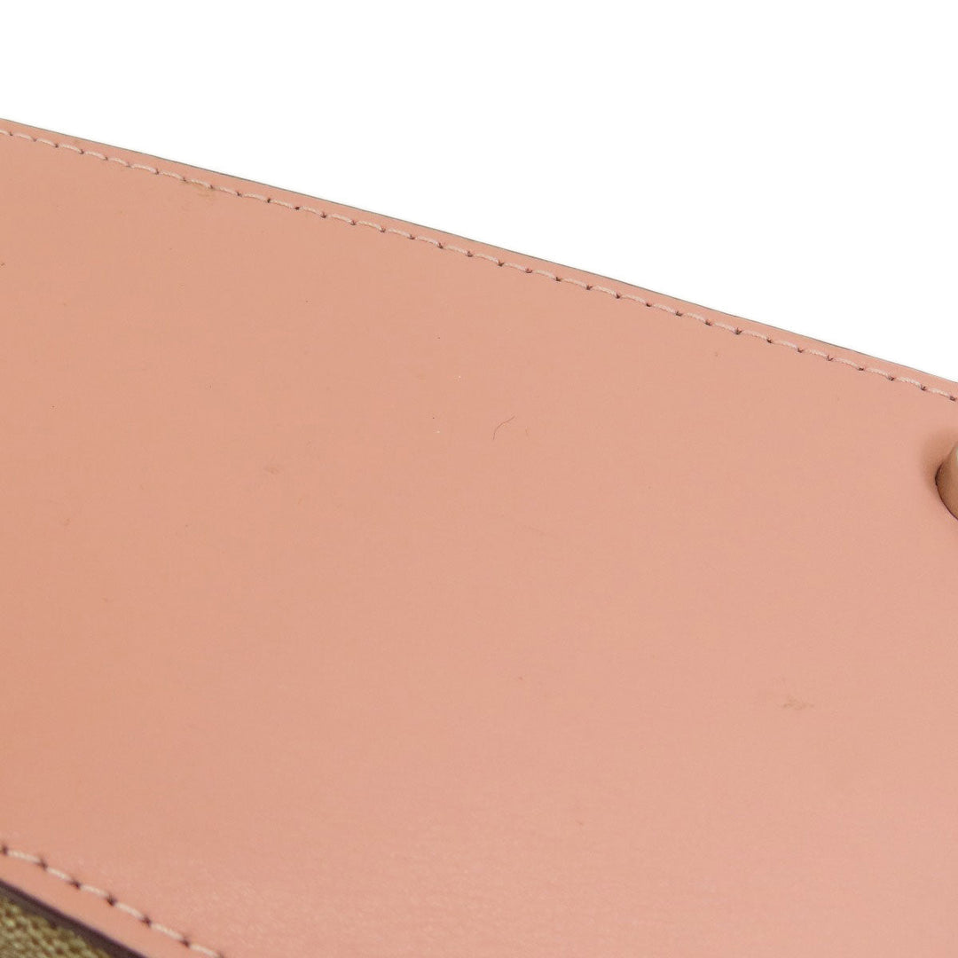 COACH Handbag F67027 PVC Brown Signature 2WAY Women Used Authentic