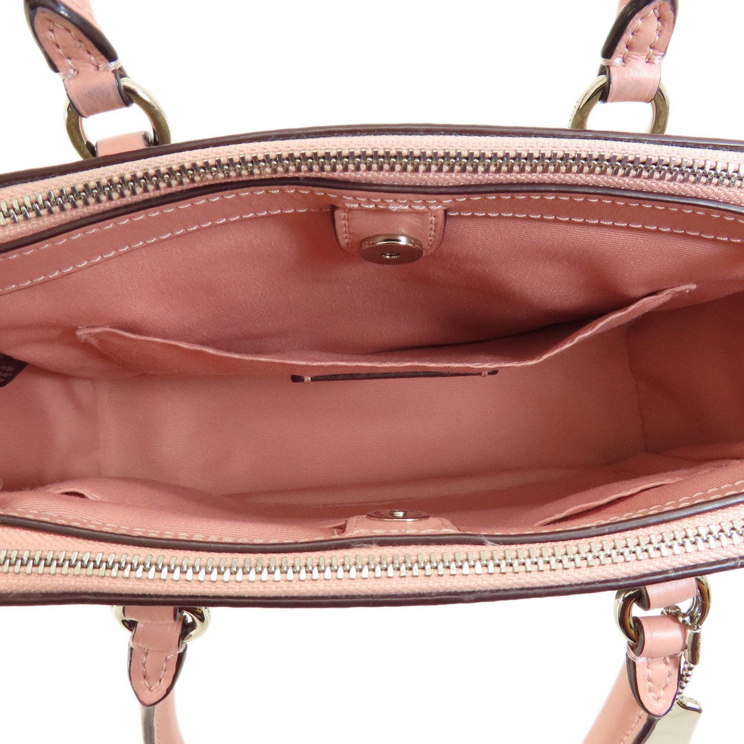 COACH Handbag F67027 PVC Brown Signature 2WAY Women Used Authentic