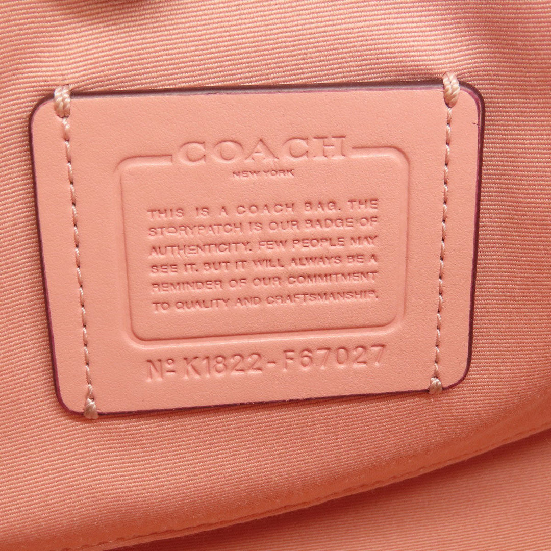 COACH Handbag F67027 PVC Brown Signature 2WAY Women Used Authentic