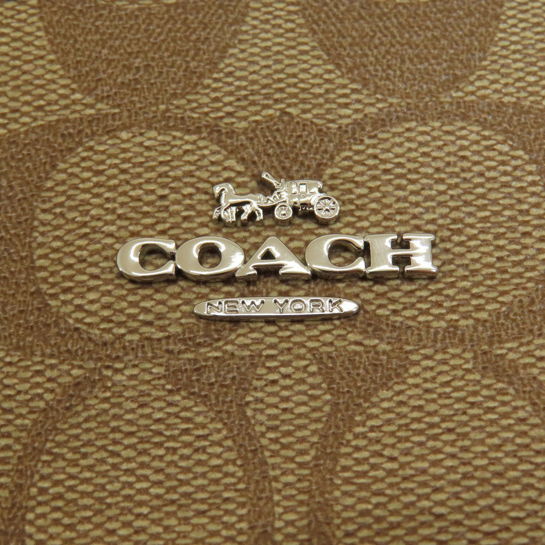 COACH Handbag F67027 PVC Brown Signature 2WAY Women Used Authentic