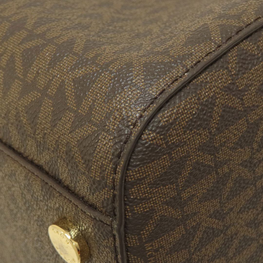 MICHAEL KORS Boston Duffel bag Coated canvas Brown Mini Boston MK Signature 2WAY