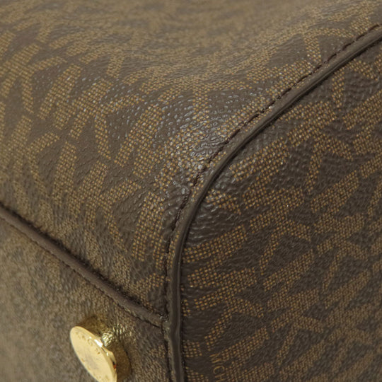 MICHAEL KORS Boston Duffel bag Coated canvas Brown Mini Boston MK Signature 2WAY