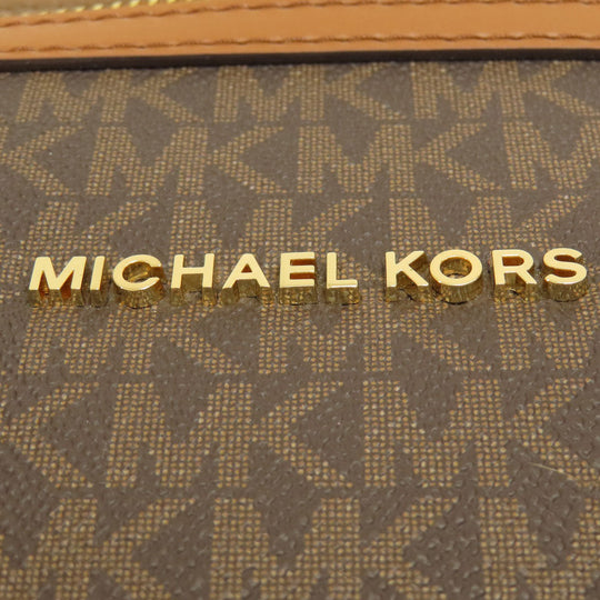 MICHAEL KORS Boston Duffel bag Coated canvas Brown Mini Boston MK Signature 2WAY