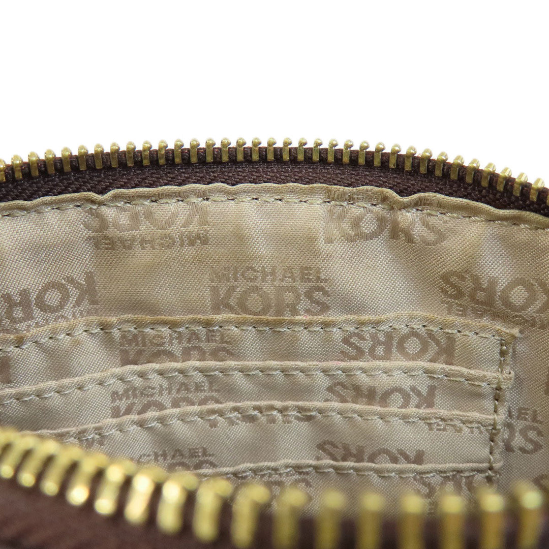 MICHAEL KORS Handbag PVC Brown MK Signature 2WAY Women Used Authentic