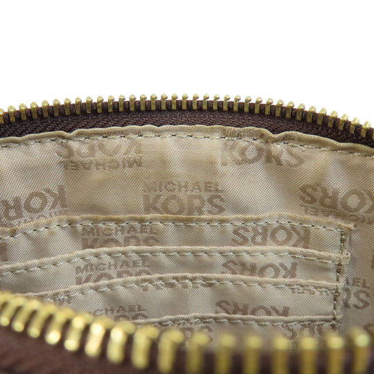 MICHAEL KORS Handbag PVC Brown MK Signature 2WAY Women Used Authentic