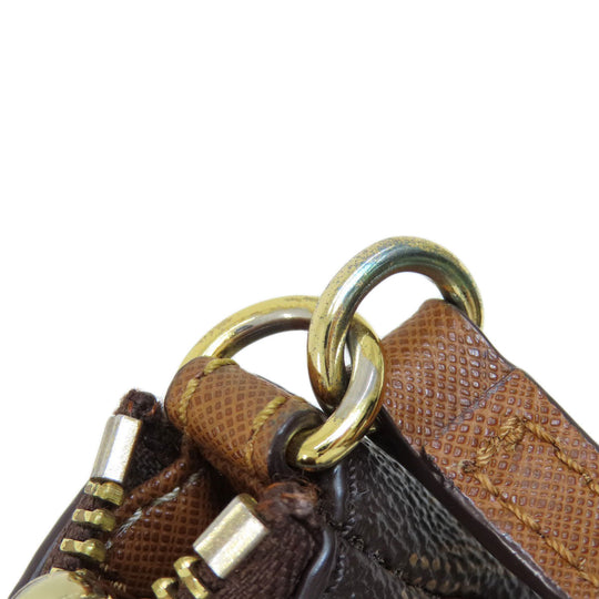 MICHAEL KORS Handbag PVC Brown MK Signature 2WAY Women Used Authentic