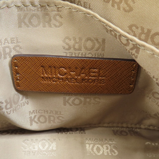 MICHAEL KORS Handbag PVC Brown MK Signature 2WAY Women Used Authentic
