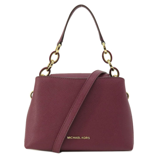 MICHAEL KORS Handbag leather purple 2WAY Women Used Authentic
