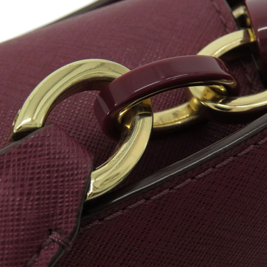 MICHAEL KORS Handbag leather purple 2WAY Women Used Authentic