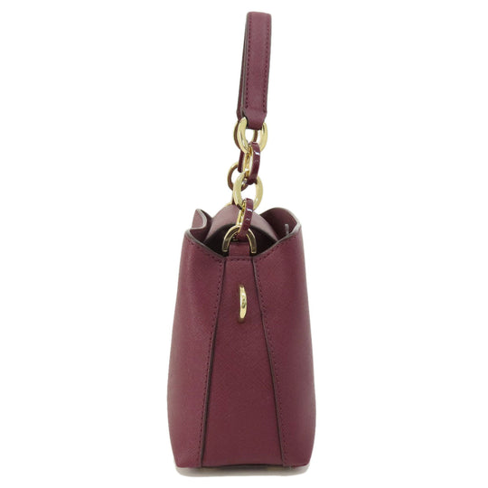MICHAEL KORS Handbag leather purple 2WAY Women Used Authentic