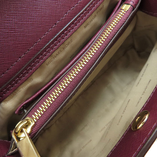 MICHAEL KORS Handbag leather purple 2WAY Women Used Authentic