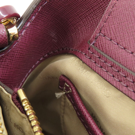 MICHAEL KORS Handbag leather purple 2WAY Women Used Authentic