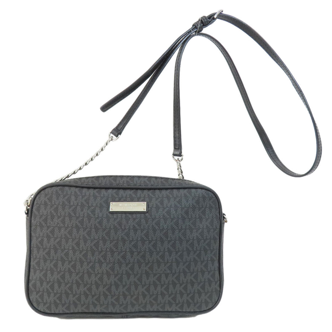 MICHAEL KORS Shoulder Bag PVC Dark gray MK signature