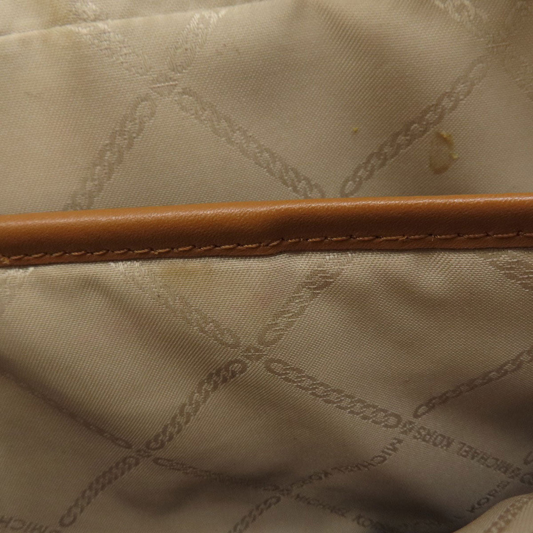 MICHAEL KORS Shoulder Bag Leather, Coated Canvas Brown MK signature Women Used Authentic
