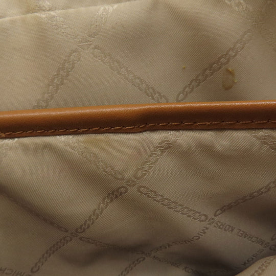 MICHAEL KORS Shoulder Bag Leather, Coated Canvas Brown MK signature Women Used Authentic