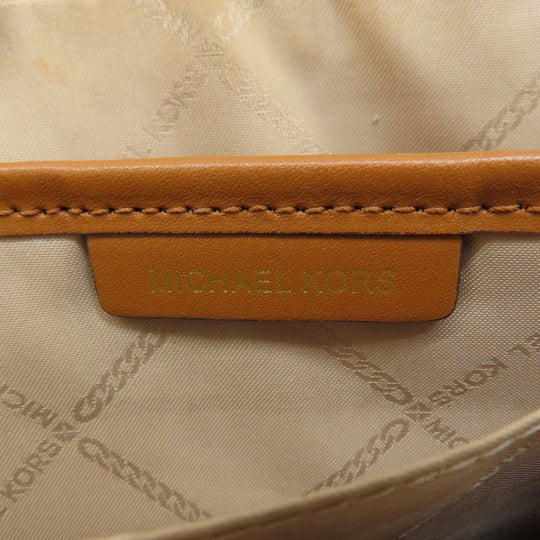 MICHAEL KORS Shoulder Bag Leather, Coated Canvas Brown MK signature Women Used Authentic