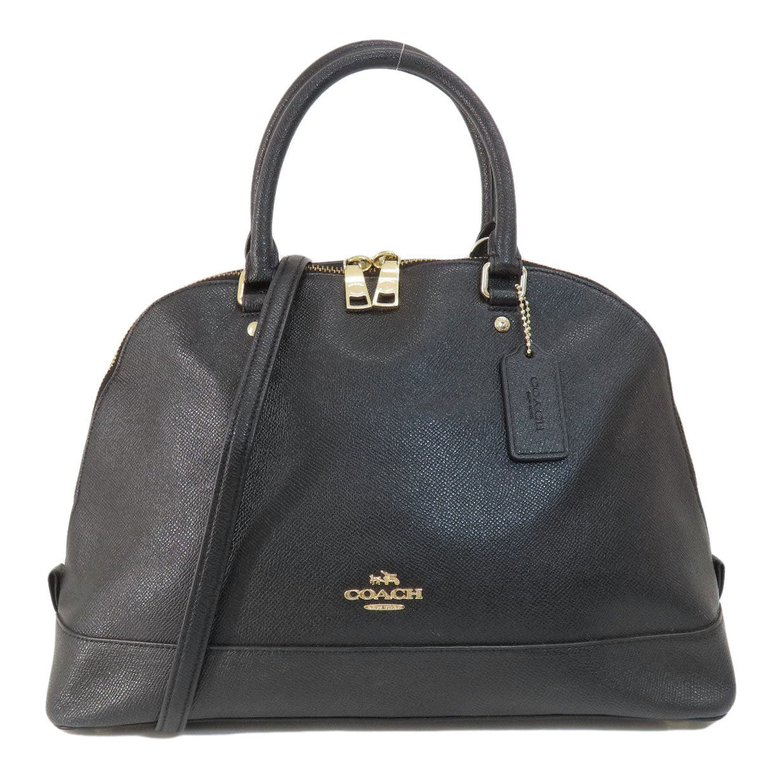 COACH Tote Bag F57524 leather black logo 2WAY