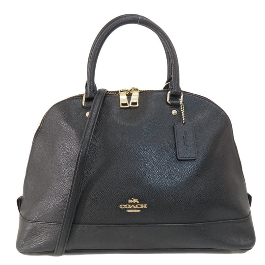 COACH Tote Bag F57524 leather black logo 2WAY
