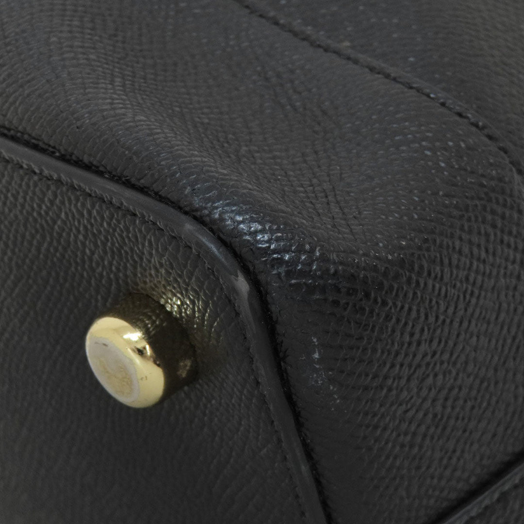 COACH Tote Bag F57524 leather black logo 2WAY