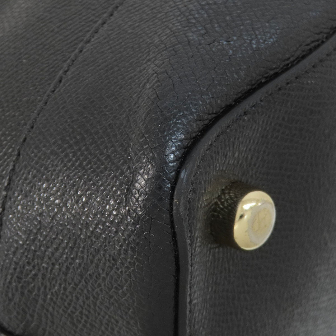 COACH Tote Bag F57524 leather black logo 2WAY