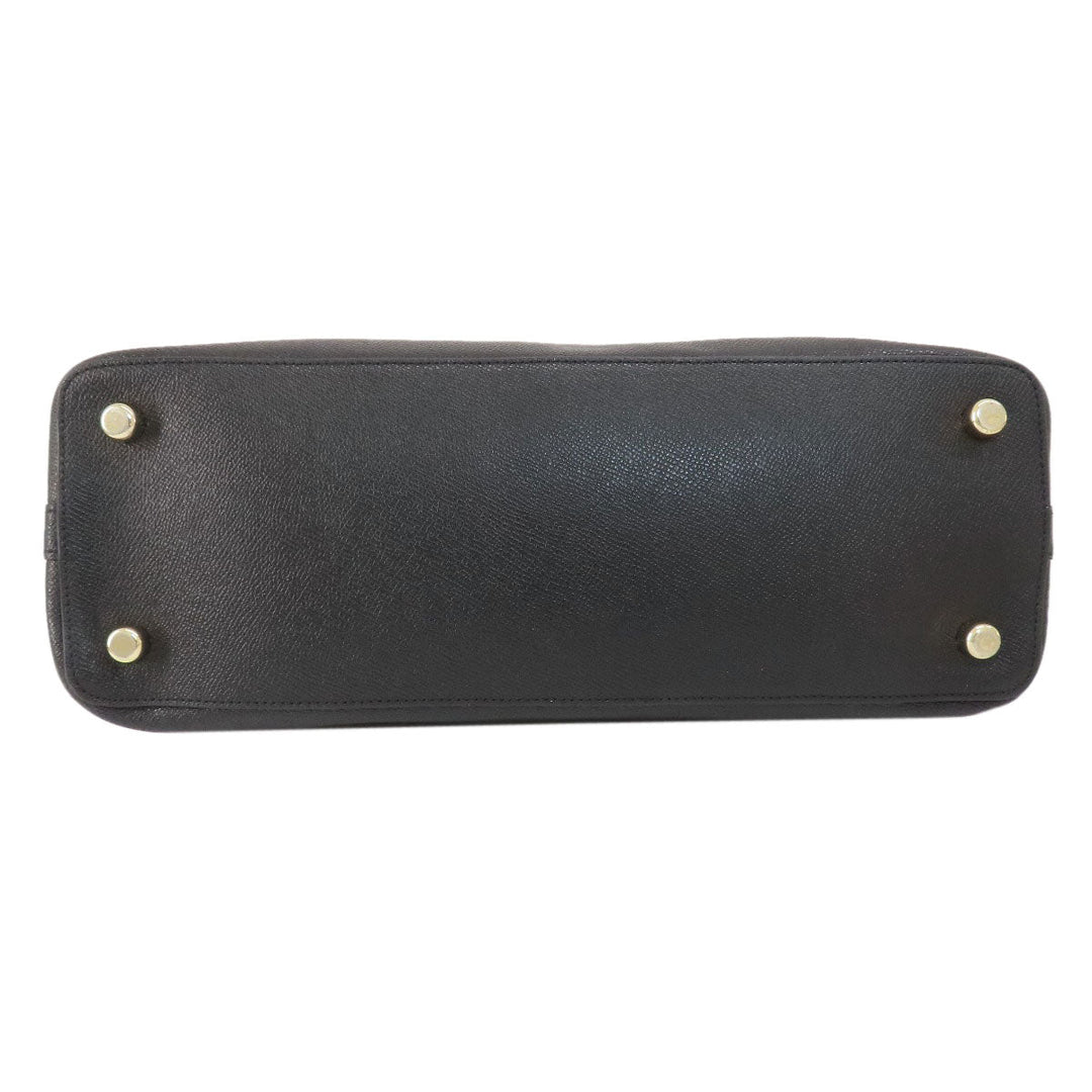 COACH Tote Bag F57524 leather black logo 2WAY