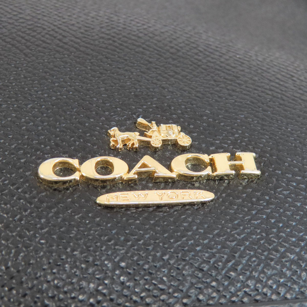 COACH Tote Bag F57524 leather black logo 2WAY