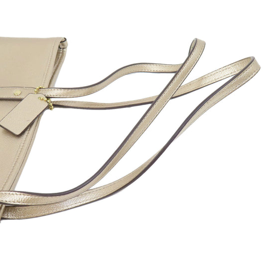 COACH Tote Bag F56129 leather gold logo Women Used Authentic