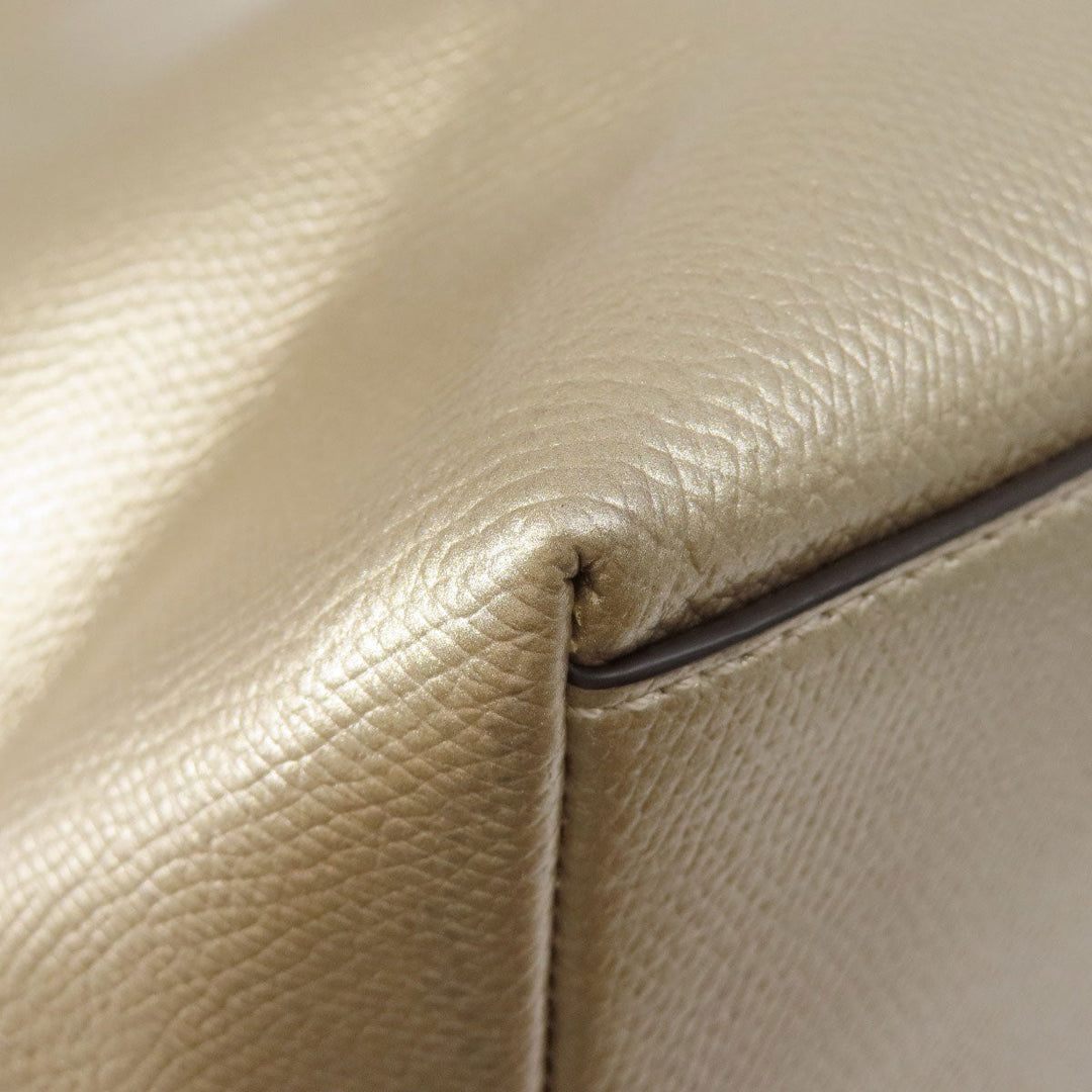 COACH Tote Bag F56129 leather gold logo Women Used Authentic