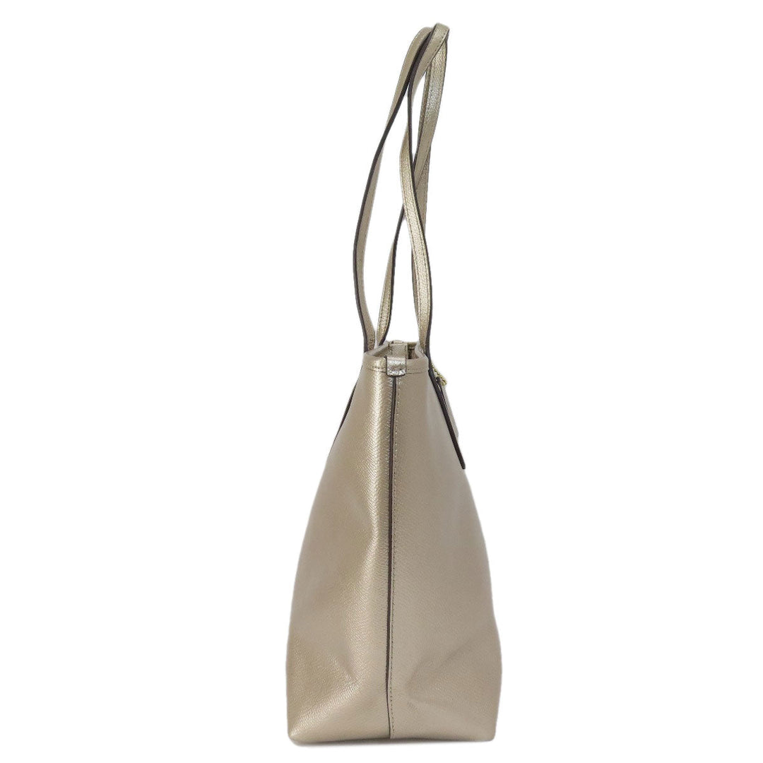 COACH Tote Bag F56129 leather gold logo Women Used Authentic