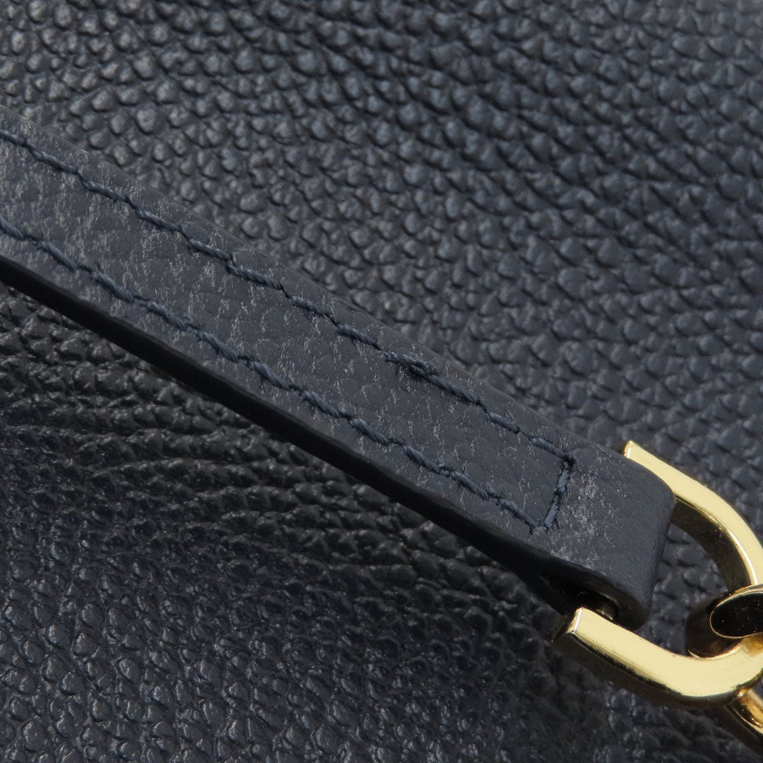 MICHAEL KORS Shoulder Bag leather Navy logo Women Used Authentic