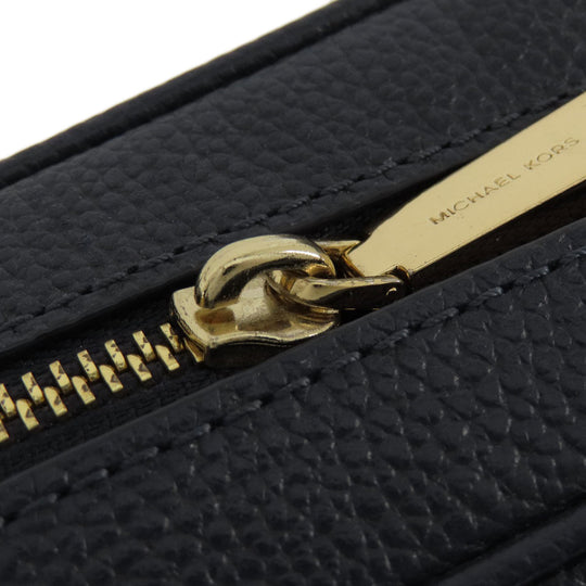MICHAEL KORS Shoulder Bag leather Navy logo Women Used Authentic