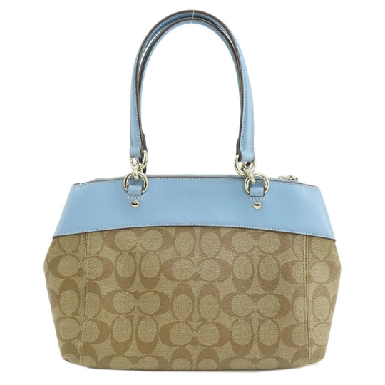 COACH Handbag F26139 PVC, Leather Brown Signature 2WAY Women Used Authentic