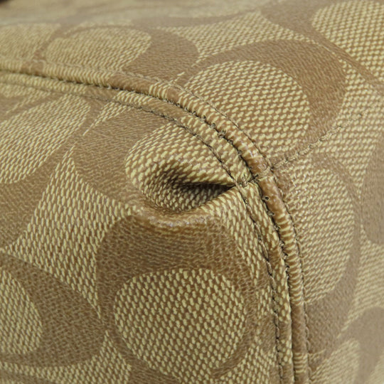 COACH Handbag F26139 PVC, Leather Brown Signature 2WAY Women Used Authentic